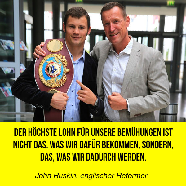 Der höchste Lohn für unsere Bemühungen ist nicht das,  was wir dafür bekommen, sondern, das, was wir dadurch werden. - John Ruskin, englischer Reformer